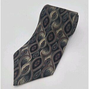 Tailors Row Finery Mens Necktie Tie Silk Paisley Wide 4 X 59 in Brown Blue NWT